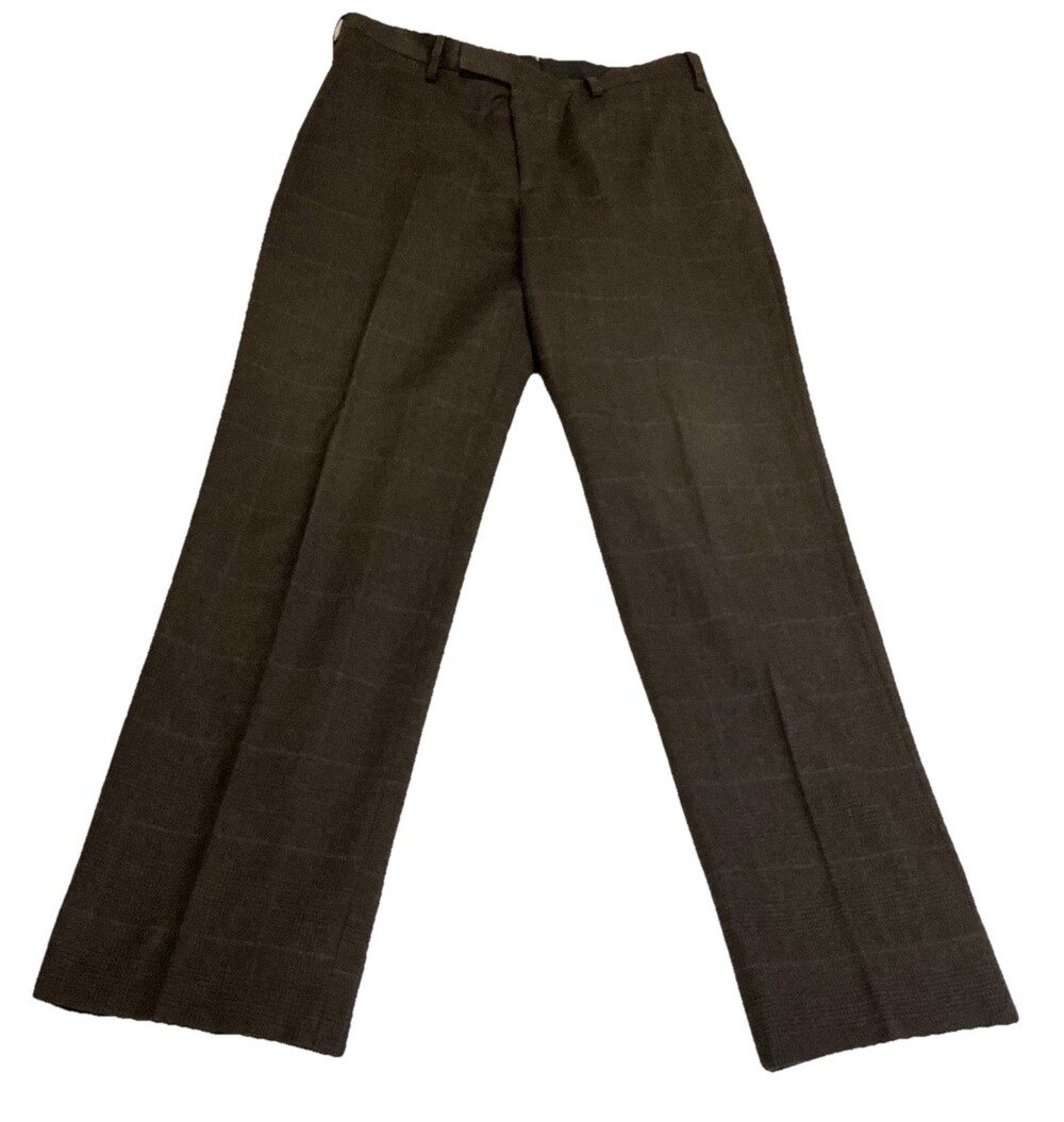 Billy Reid Dress Pants Mens 34 Brown Halstead 100%Wool 100% Cotton Made In Italy